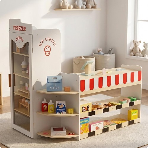 Pretend supermarket play stand - play,