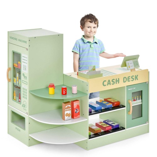 Kids wooden supermarket - supermarket, play
